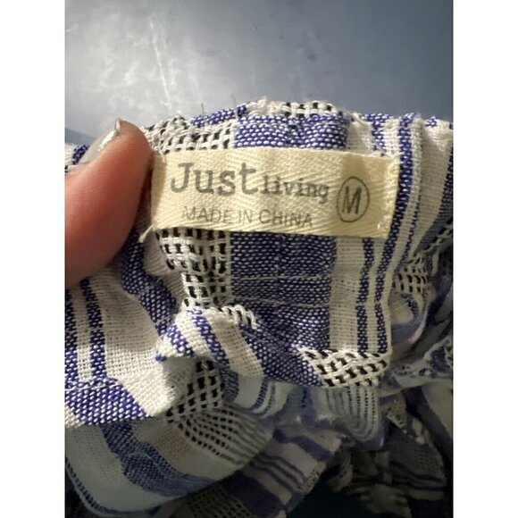 Just Living Womens Striped Linen Blend Pants M Pull On Beachy Boho Lagom - Picture 4 of 12
